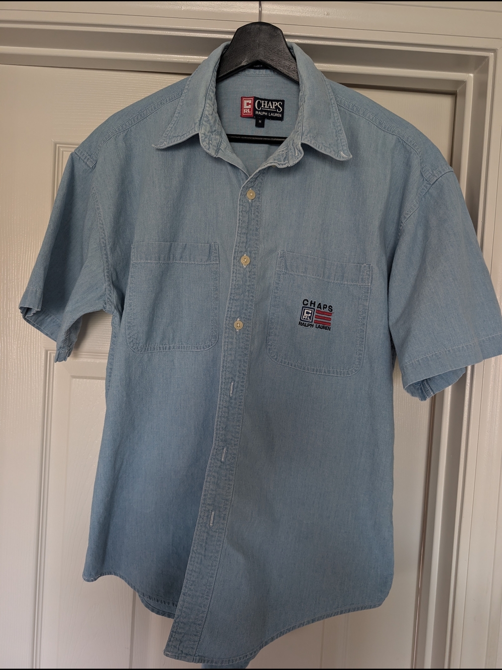 Ralph Lauren Chaps Light Blue Short-Sleeve Button-Down Shirt